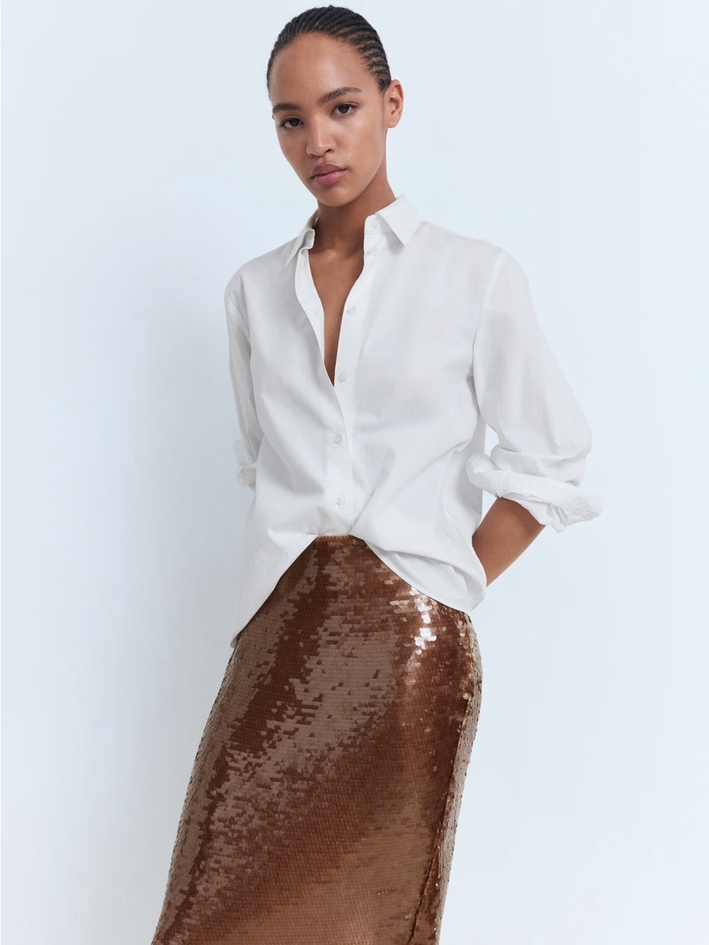 NWT (size 8) MANGO SEQUINNED MIDI-SKIRT - Picture 4 of 10